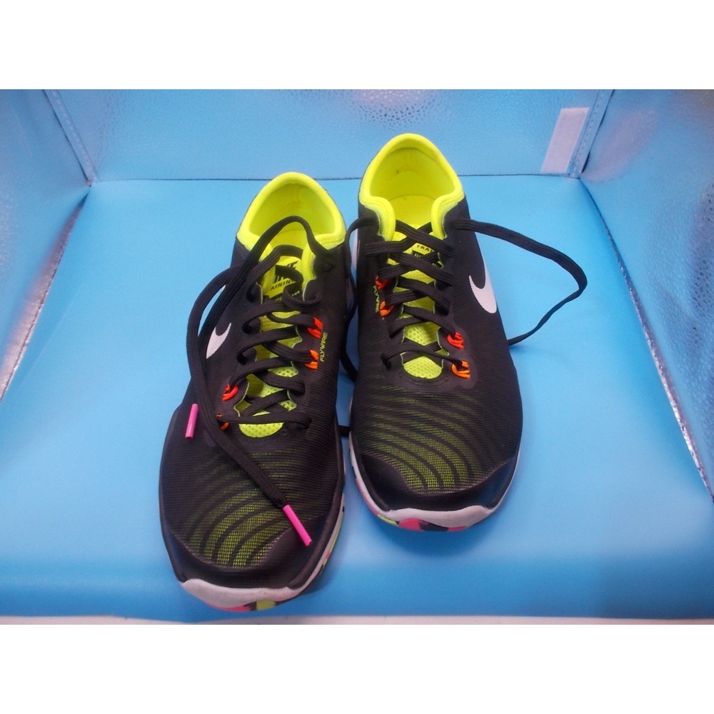 Nike Flex Supreme TR 4 Women Black Volt Neon Training Shoes 845016-999 Size 6.5